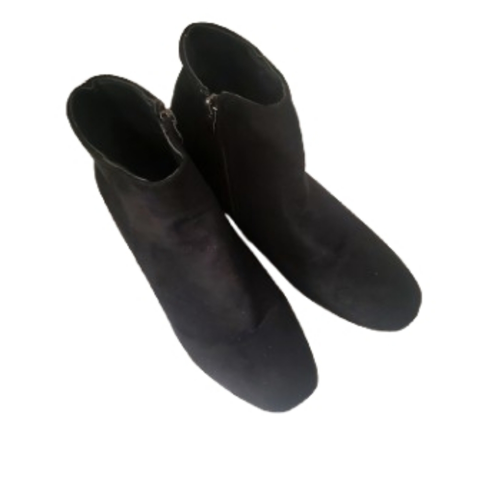 Black Suede Ankle Booties - Picture 1 of 5